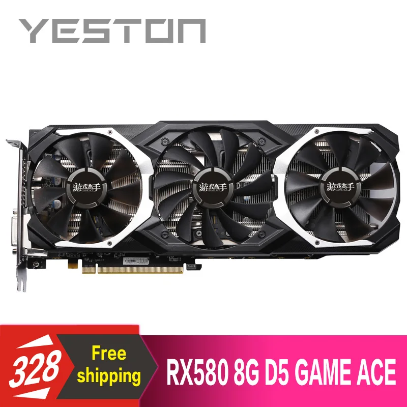 Us 241 38 31 Off Yeston Radeon Rx580 8gb Gddr5 Pci Express X16 3 0 Video Gaming Graphics Card External Graphics Card For Desktop In Graphics Cards - 